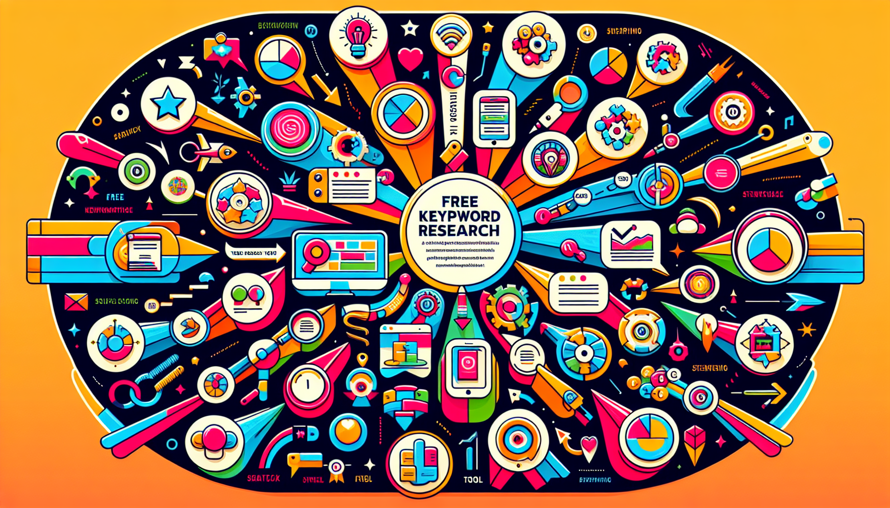 An infographic showcasing top free keyword research tools for SEO.